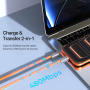 DUX DUCIS 2v1 silikonski polnilni in podatkovni kabel in pašček - USB-C na USB-C - 30 cm - oranžen