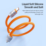 DUX DUCIS 2v1 silikonski polnilni in podatkovni kabel in pašček - USB-C na USB-C - 30 cm - oranžen