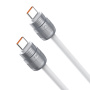 DUX DUCIS 2v1 silikonski polnilni in podatkovni kabel in pašček - USB-C na USB-C - 30 cm - bel