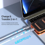 DUX DUCIS 2v1 silikonski polnilni in podatkovni kabel in pašček - USB-C na USB-C - 30 cm - bel