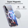 Prozoren ovitek z bleščicami, vzorcem mašnic in MagSafe za iPhone 16 - roza