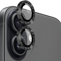 NORTHJO stekla z bleščečimi okvirji za zaščito leč zadnje kamere za iPhone 17 - črna