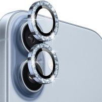 NORTHJO stekla z bleščečimi okvirji za zaščito leč zadnje kamere za iPhone 17 - modra