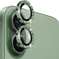 NORTHJO stekla z bleščečimi okvirji za zaščito leč zadnje kamere za iPhone 17 - zelena