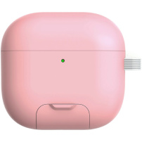 Ovitek s preklopnim stojalom in karabinom za AirPods 4 / 5 - roza