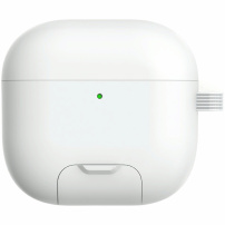 Ovitek z zložljivim stojalom in karabinom za AirPods 4 / 5 - bel
