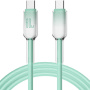 ENKAY Ice Clear pleteni polnilni in podatkovni kabel - USB-C na USB-C - 1 m - mentol