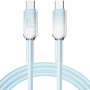 ENKAY Ice Clear pleten polnilni in podatkovni kabel - USB-C na USB-C - 1 m - moder