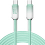 ENKAY Ice Clear pleteni polnilni in podatkovni kabel - USB-C na USB-C - 2 m - mentol
