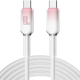 ENKAY Ice Clear pleten polnilni in podatkovni kabel - USB-C na USB-C - 2 m - bel