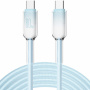 ENKAY Ice Clear pleten polnilni in podatkovni kabel - USB-C na USB-C - 2 m - moder
