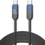 ENKAY Ice Clear pleten polnilni in podatkovni kabel - USB-C na USB-C - 2 m - črn
