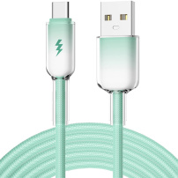 ENKAY Ice Clear pleten polnilni in podatkovni kabel - USB-A na USB-C - 2 m - mentol
