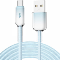 ENKAY Ice Clear pleten polnilni in podatkovni kabel - USB-A na USB-C - 2 m - moder