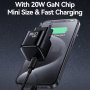 USAMS CC260 GaN mini hitri polnilni adapter z vhodom USB-C - 20W - bel
