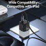 USAMS CC260 GaN mini hitri polnilni adapter z vhodom USB-C - 20W - bel