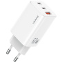 USAMS CC265 GaN hitri polnilni adapter s priključki 2x USB-C / USB-A - 67W - bel