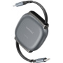 Toocki TQ-X105 izvlečni polnilni in podatkovni kabel - USB-C na USB-C - 1 m - siv