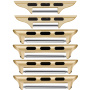Komplet nadomestnih kovinskih zaponk s 3 širinami za Apple Watch Ultra 49mm / 46mm / 45mm / 44mm / 42mm - 3 kosi - zlata