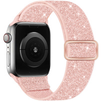 Bleščeč najlonski pašček z drsno zaponko za Apple Watch 42mm / 41mm / 40mm / 38mm - rožnat