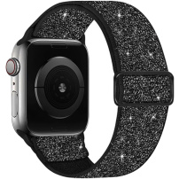 Svetleč najlonski pašček z drsno zaponko za Apple Watch Ultra 49mm / 46mm / 45mm / 44mm / 42mm - črn