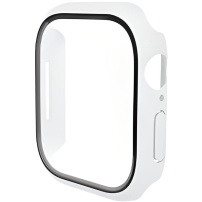ENKAY mat ovitek s kaljenim steklom za Apple Watch 46mm - bel