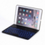 Aluminijasta prevleka Witspad z barvno osvetljeno tipkovnico Bluetooth za iPad 9,7" (2017/2018) / Pro 9,7" / Air 1 / 2 - črna