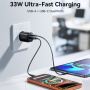 JOYROOM JR-TG7 Hitri polnilnik z vrati USB-C / USB-A - 33W - črn