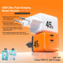 WEKOME WP-U47 GaN hitri polnilnik z vrati 2x USB-C - 45W - oranžen