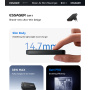 ESSAGER ES-CD61 GaN ultratanki hitri polnilnik z vrati USB-C / USB-A - 33W - črn