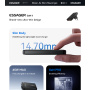 ESSAGER ES-CD48 GaN ultratanek hitri polnilnik z vrati USB-C / USB-A - 65W - črn