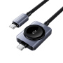 ESSAGER 2v1 univerzalen pleten polnilni Kabel - USB-C na magnetni plošček / USB-C - 1 m - črn