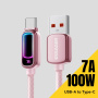 ESSAGER pleten polnilni in podatkovni Kabel z osvetlitvijo - USB-A na USB-C - 2 m - roza
