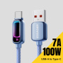ESSAGER pleten polnilni in podatkovni kabel z osvetlitvijo - USB-A na USB-C - 2 m - moder