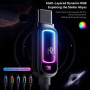 ESSAGER pleten polnilni in podatkovni kabel z osvetlitvijo - USB-A na USB-C - 2 m - moder