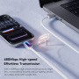 ESSAGER pleten polnilni in podatkovni kabel z osvetlitvijo - USB-A na USB-C - 2 m - moder