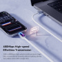ESSAGER pleten polnilni in podatkovni kabel z osvetlitvijo - USB-C na USB-C - 1 m - črn