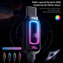 ESSAGER pleten polnilni in podatkovni Kabel z osvetlitvijo - USB-C na USB-C - 2 m - moder