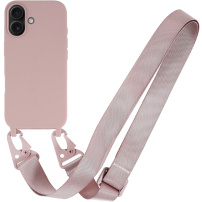 Matni ovitek z nastavljivim paščkom za iPhone 16 - staro roza