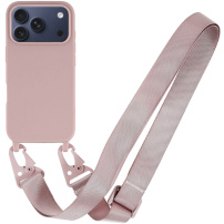 Mat ovitek z nastavljivim paščkom za iPhone 17 Pro - staro roza