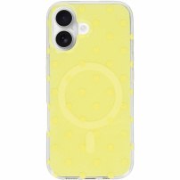 Sijoč ovitek s pikami in MagSafe za iPhone 17 - rumen