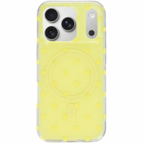 Sijoč ovitek s pikami in MagSafe za iPhone 17 Pro - rumen