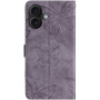Preklopni etui z vzorcem metuljev za iPhone 16 Plus - vijoličen
