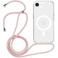 Prozoren ovitek z vrvico in MagSafe za iPhone 16e / 17e - roza