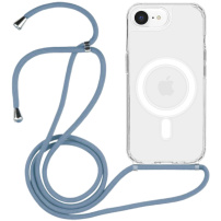 Prozoren ovitek z vrvico in MagSafe za iPhone 16e / 17e - moder