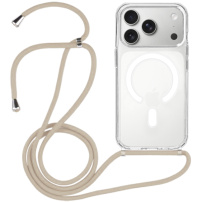 Prozoren ovitek z vrvico in MagSafe za iPhone 17 Pro - bež