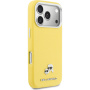 Karl Lagerfeld Karl and Choupette Heads Pins ovitek iz PU usnja z MagSafe za iPhone 17 Pro - rumen