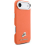 Karl Lagerfeld Karl and Choupette Heads Pins ovitek iz PU usnja z MagSafe za iPhone Air - oranžen