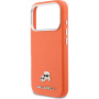 Karl Lagerfeld Karl and Choupette Heads Pins ovitek iz PU usnja z MagSafe za iPhone 17 Pro - oranžen
