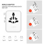 FIXED Voyager GaN univerzalni potovalni adapter s priključki 3x USB-C / 2x USB-A in izvlečnimi vtiči - 70W - bel